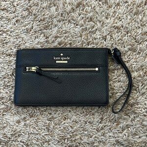 Kate Spade Black Leather Wristlet